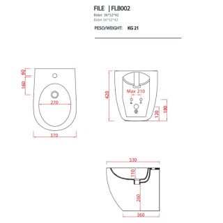 Биде Artceram File 2.0 FLB002 13 00 orange cameo